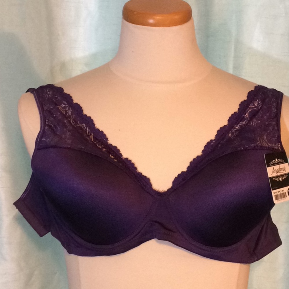 Angelina Wired, Padded Bra w/Lace Accent Straps